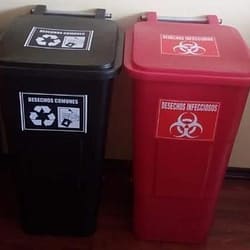 TACHO DE RECICLAJE CON RUEDAS TAPA PLANA 75 y 120 LITROS
