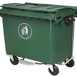CONTENEDOR INDUSTRIAL CON TAPA Y RUEDAS 600 LITROS